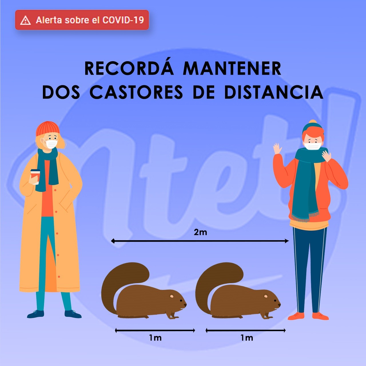 DOS CASTORES DE DISTANCIAMIENTO EN TIERRA DEL FUEGO